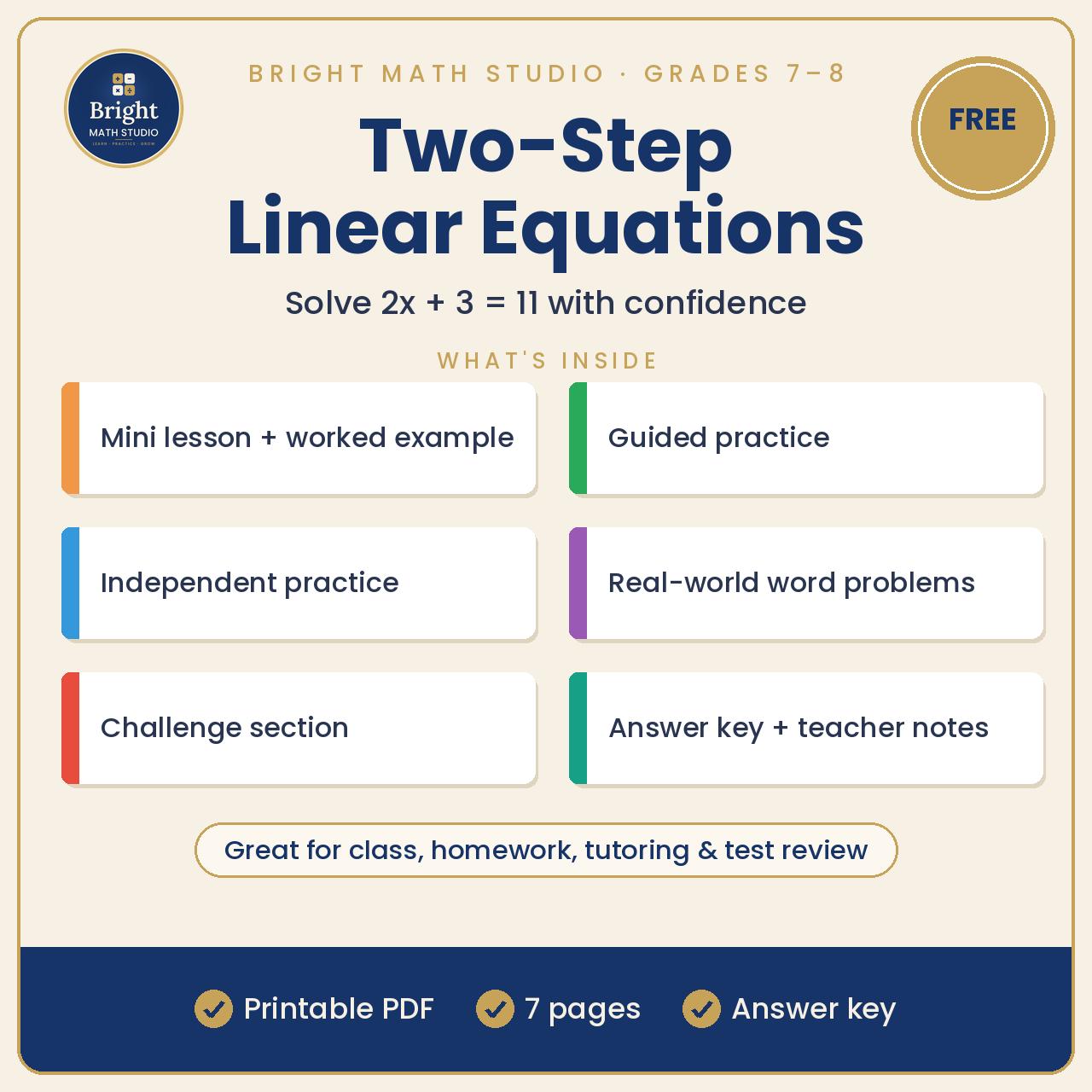 Original Two-Step Linear Equations product cover