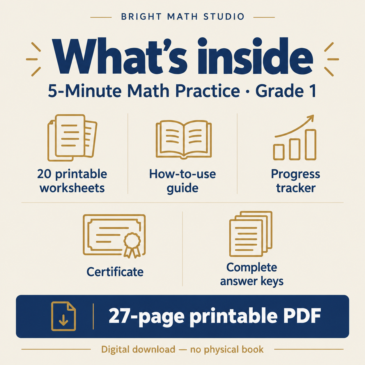 5-Minute Math Practice — contents overview