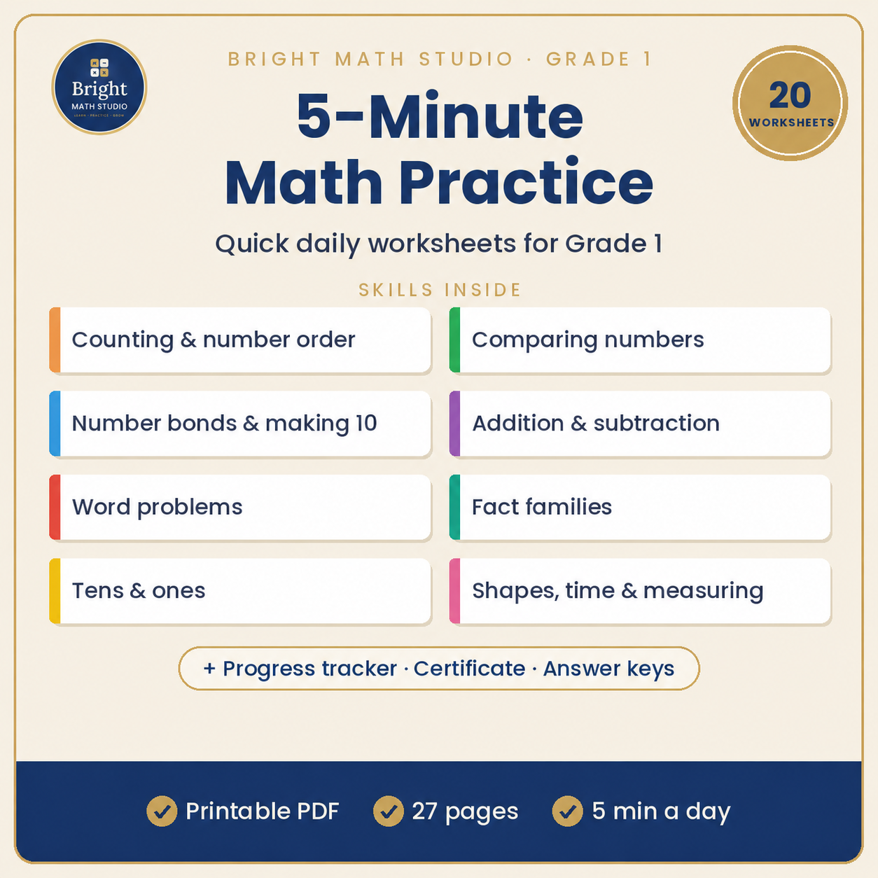 5-Minute Math Practice — original product cover