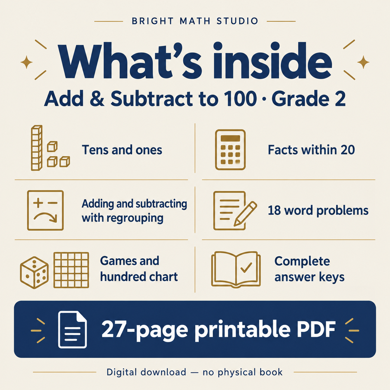 Add & Subtract to 100 — contents overview